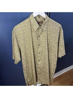 Tori Richard Hawaiian Shirt M Cotton Lawn Geometric Print Made in USA